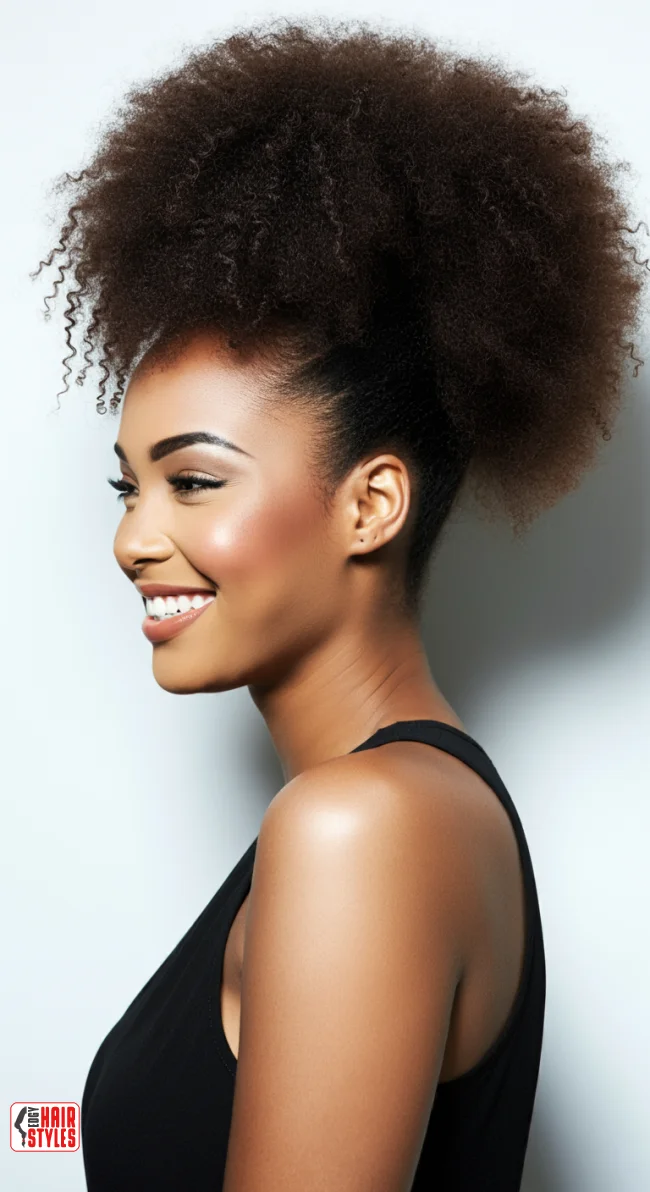 6. Natural Afro Puff Ponytail | 10 Stunning Ponytail Hairstyles For Black Women