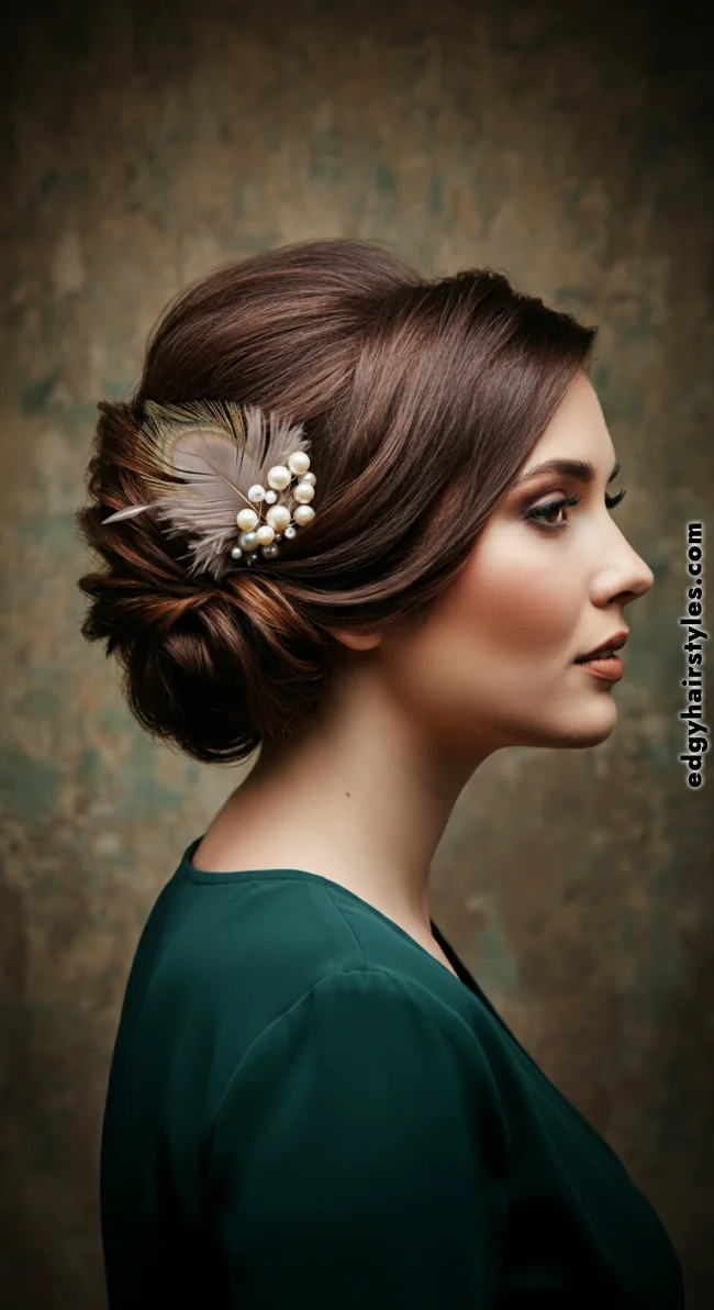 7. Chignon with Decorative Accessories | Glamorous 1920S Hairstyles: 10 Vintage Looks For Timeless Elegance