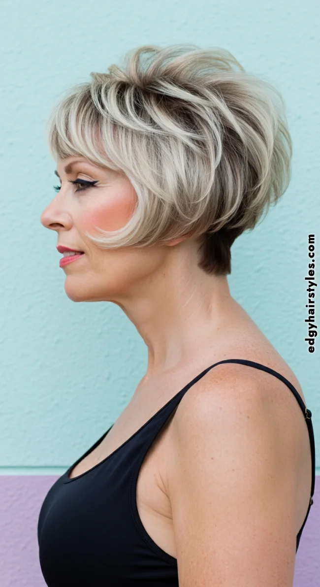 9. Stacked Layered Bob | Layered Bob Hairstyles For Women Over 50 With Fine Hair