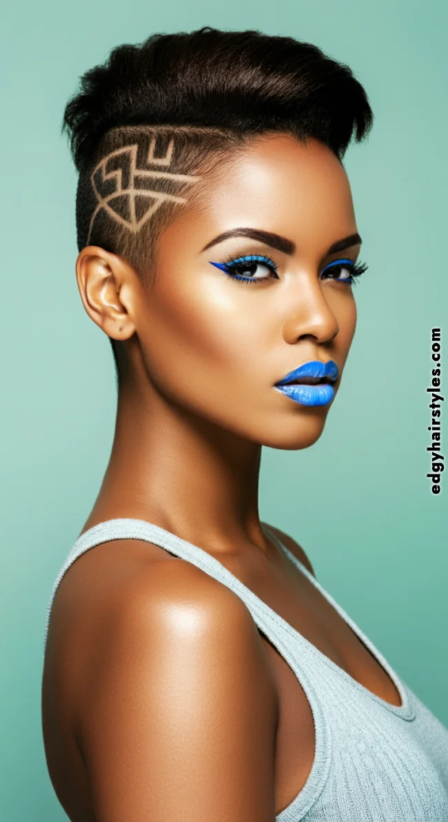 4. Tapered Cut with Design | 10 Hottest Short Hairstyles For Black Women