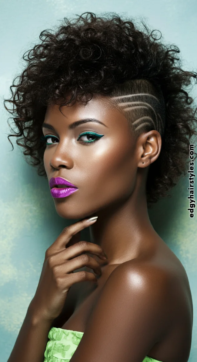 9. Mohawk with Curls | 10 Hottest Short Hairstyles For Black Women