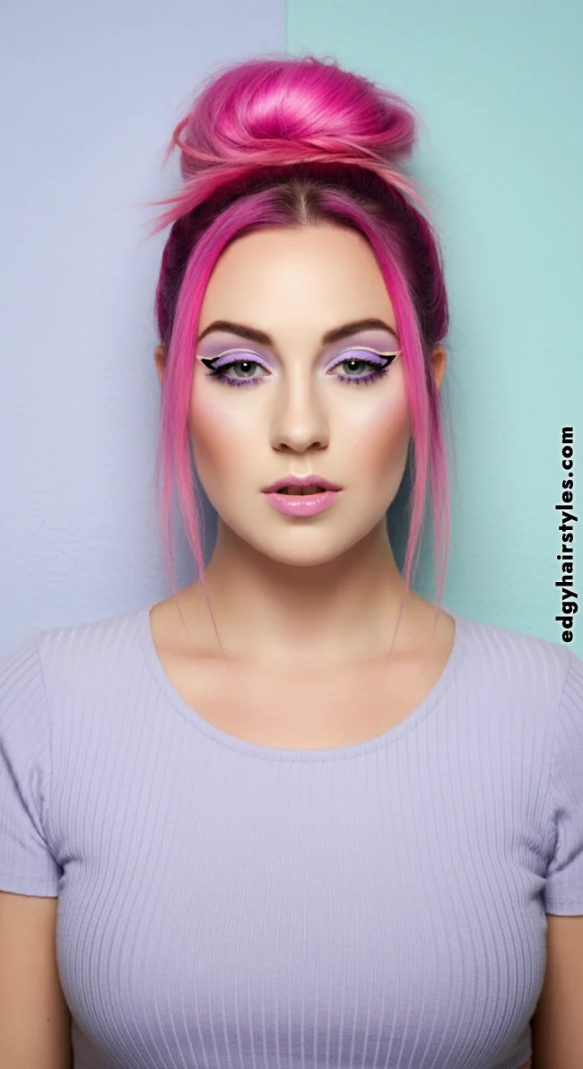 8. Colored Half Bun | Half Bun: Universally Loved As A Style Craze