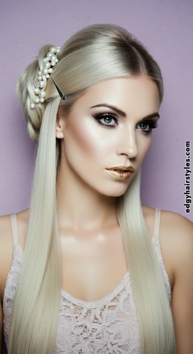 10. Half Bun with Accessories | Half Bun: Universally Loved As A Style Craze