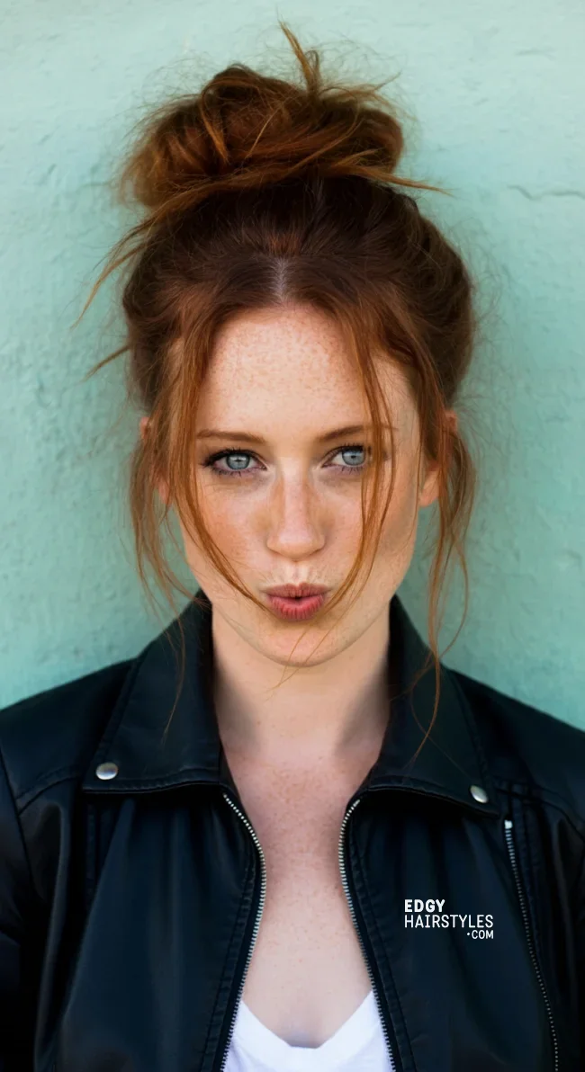 4. Messy Bun with Stray Strands | 8 Best Cowgirl Hairstyles: Top Western-Inspired Looks To Try