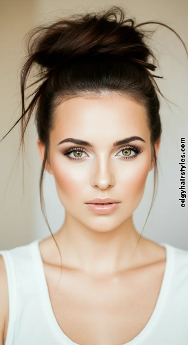 1. Classic High Messy Bun | Perfect Messy Bun Ideas In A Short Time - Hairstyle Trick