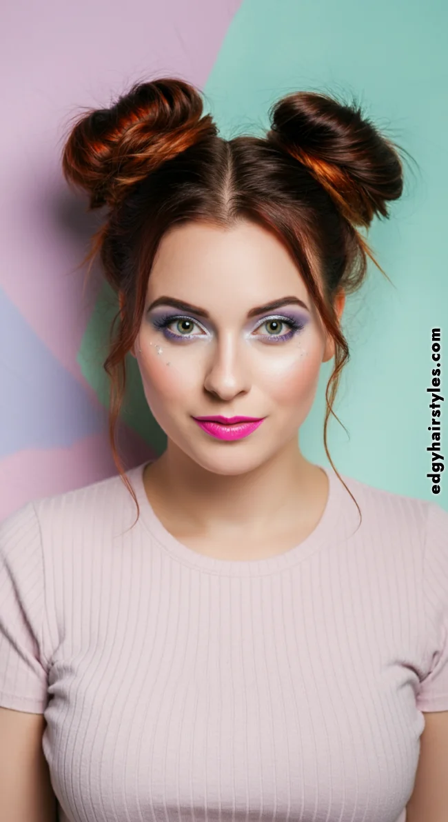 6. Double Messy Buns | Perfect Messy Bun Ideas In A Short Time - Hairstyle Trick