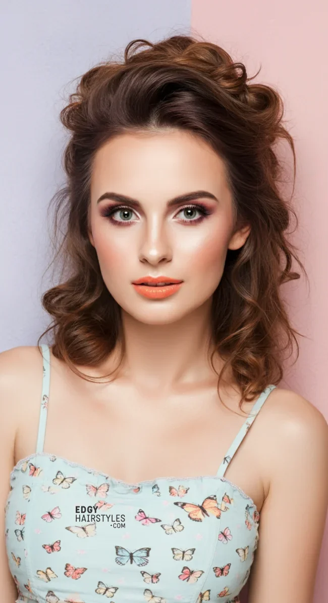 5. Butterfly Cut with a Half-Up Bun | 5 Butterfly Haircut – Different Ways To Style This Popular Tiktok Hairstyle