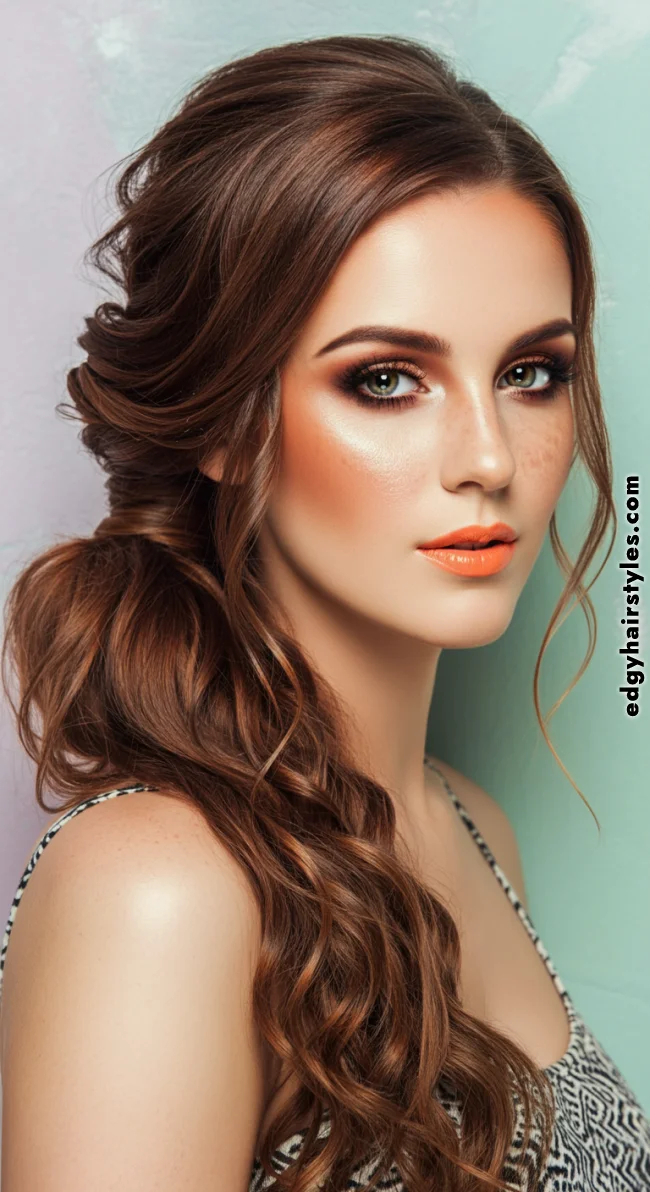 3. Side-Swept Ponytail with Loose Curls | Ponytail Perfection: Max Volume Boost Hack For Your Ponytail