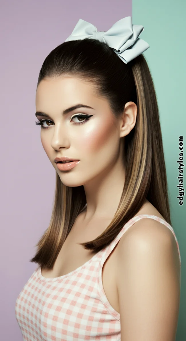 8. Half-Up Ponytail with a Bow | Ponytail Perfection: Max Volume Boost Hack For Your Ponytail