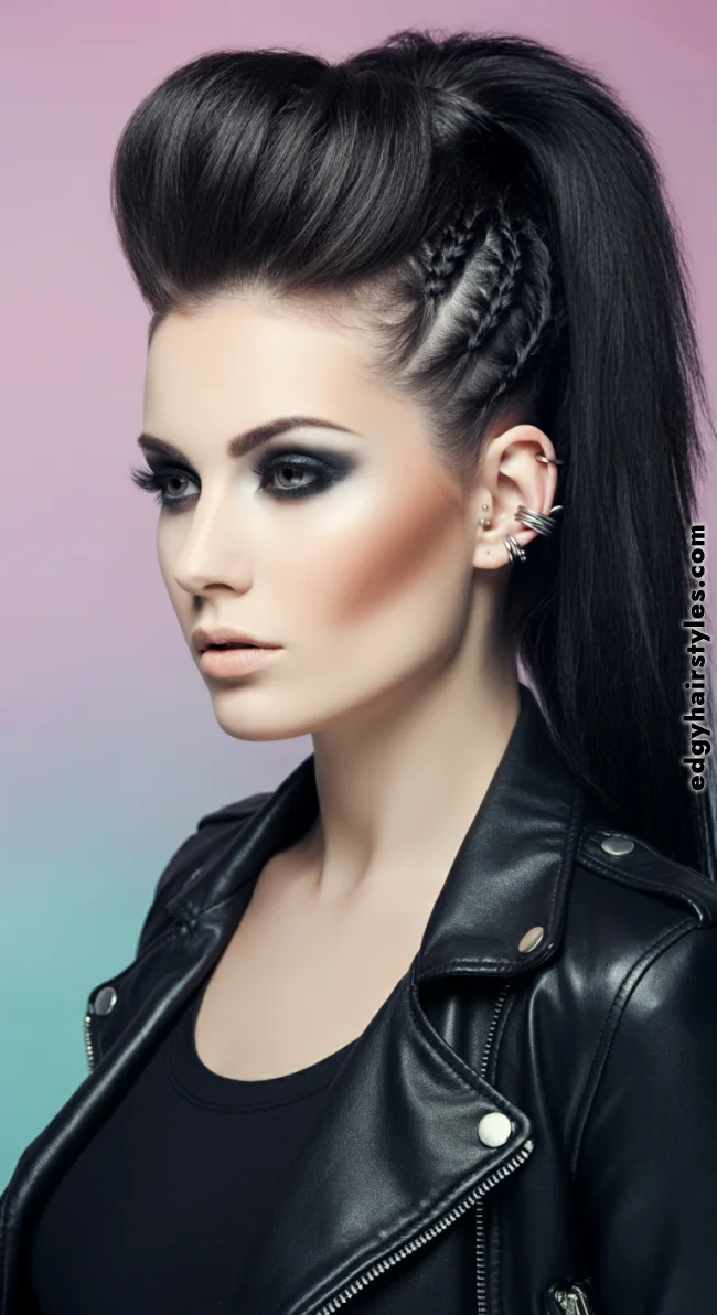 7. Mohawk-Inspired Braided Ponytail | Ponytail Perfection: Max Volume Boost Hack For Your Ponytail