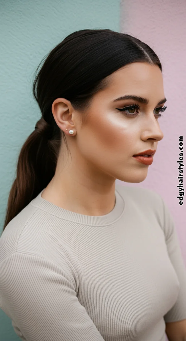 4. Sleek Low Ponytail with a Twist | Ponytail Perfection: Max Volume Boost Hack For Your Ponytail