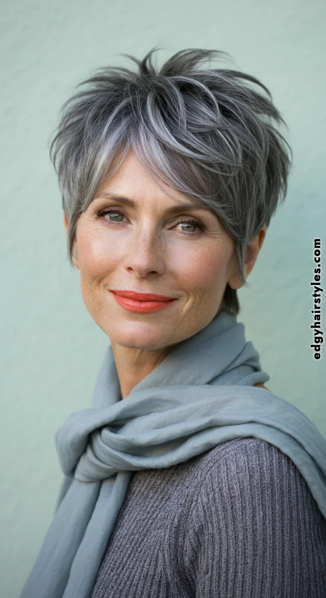10. Feathered Pixie | Pixie Hairstyles For Women Over 50: Timeless And Trendy Styles