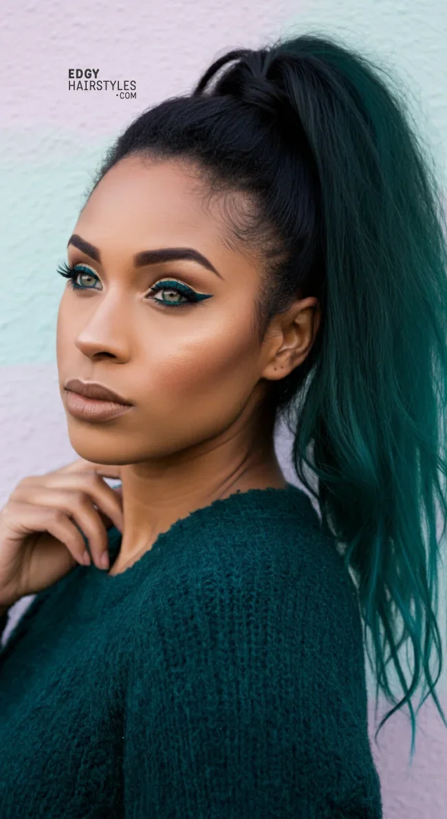 8. Emerald Green to Forest Teal Ombre | 10 Majestic Ombre Winter Hair Colors Not To Miss