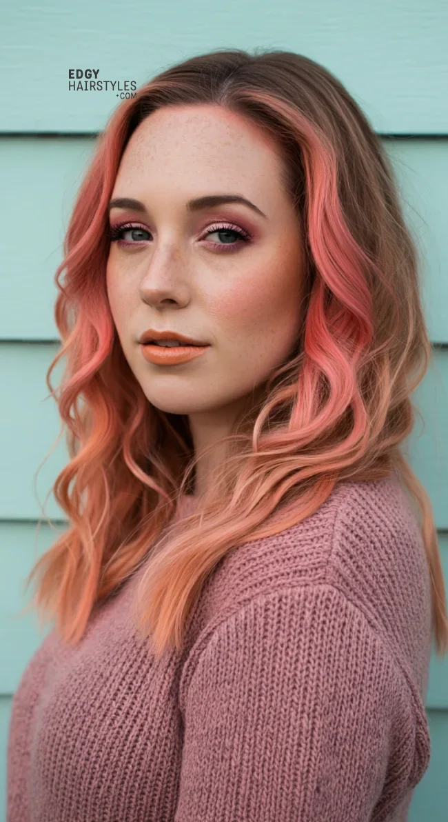 9. Soft Peach to Pastel Coral Ombre | 10 Majestic Ombre Winter Hair Colors Not To Miss
