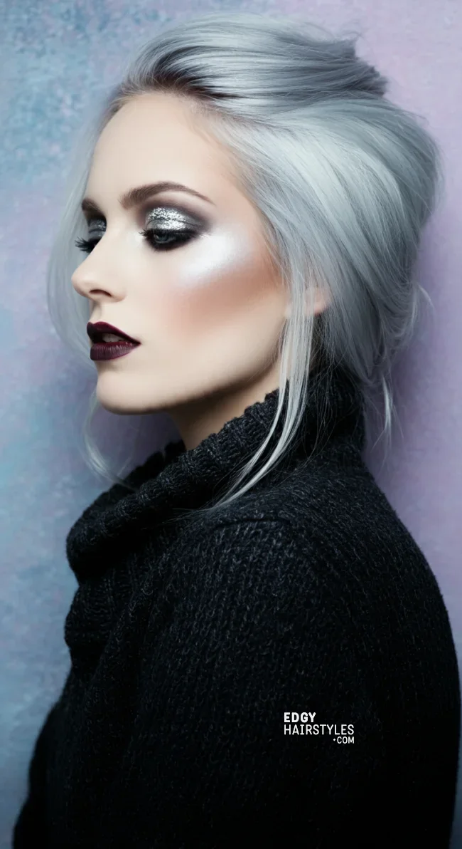 10. Icy Platinum Ombre with Silver Highlights | 10 Majestic Ombre Winter Hair Colors Not To Miss