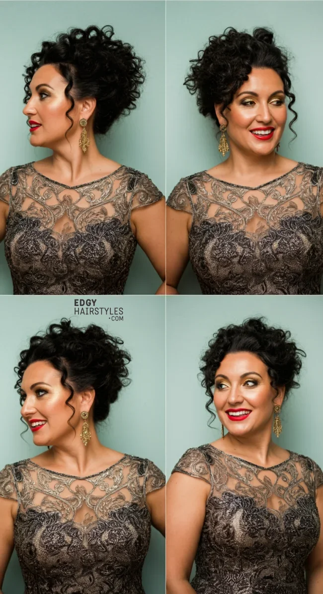 4. Voluminous Curly Updo | 10 Gorgeous Mother Of The Bride Hairstyles For A Special Day