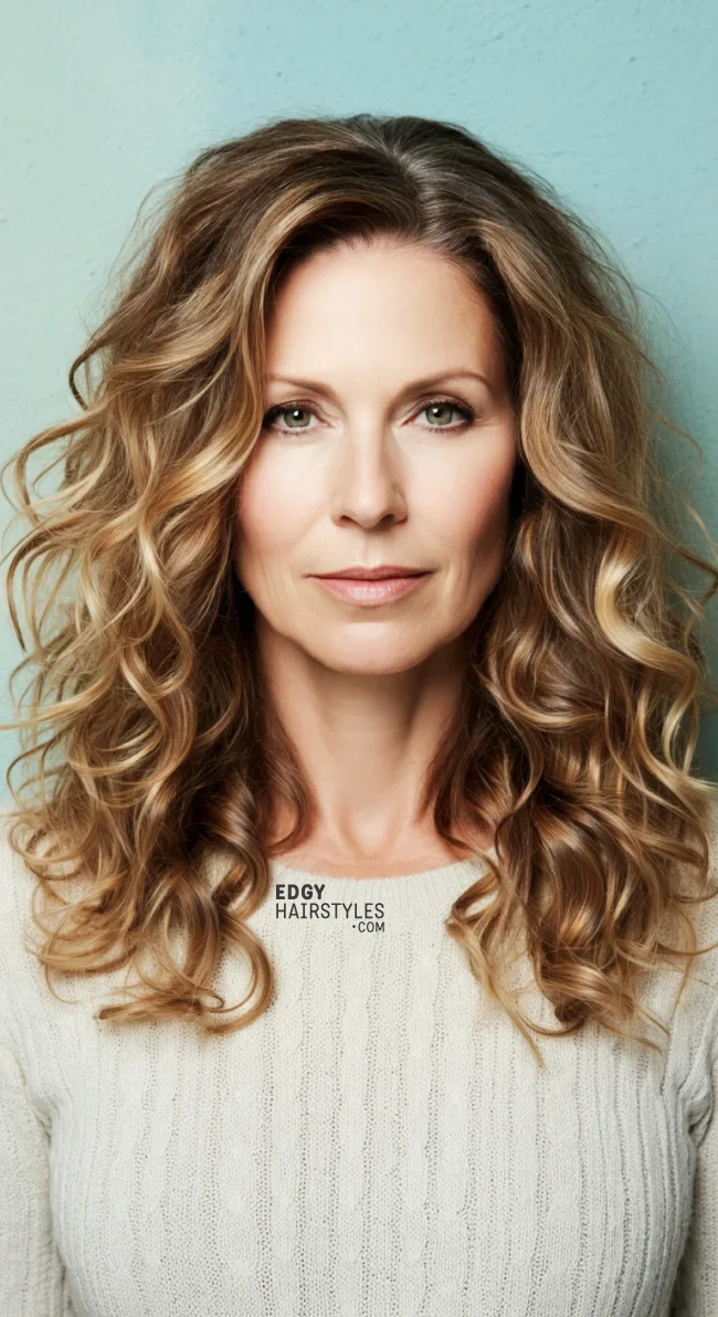 4. Side-Parted Voluminous Curls | 6 Сurly Hairstyles For Women Over 60 To Flaunt Your Texture