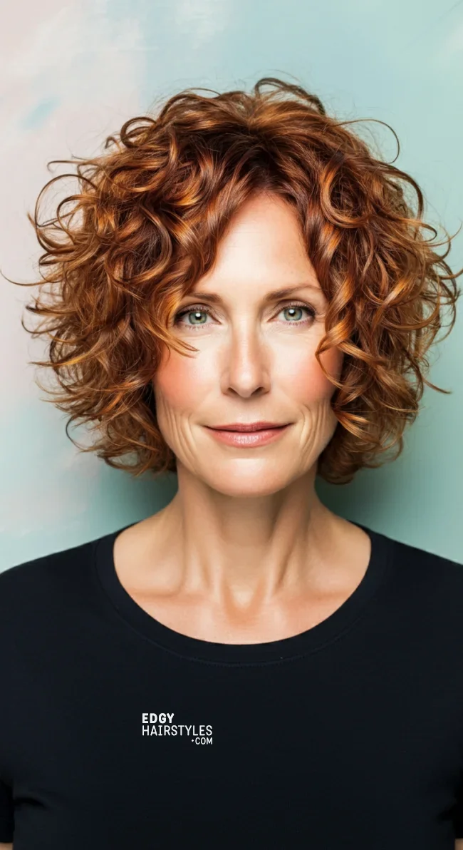 2. Short Curly Bob with Layers | 6 Сurly Hairstyles For Women Over 60 To Flaunt Your Texture