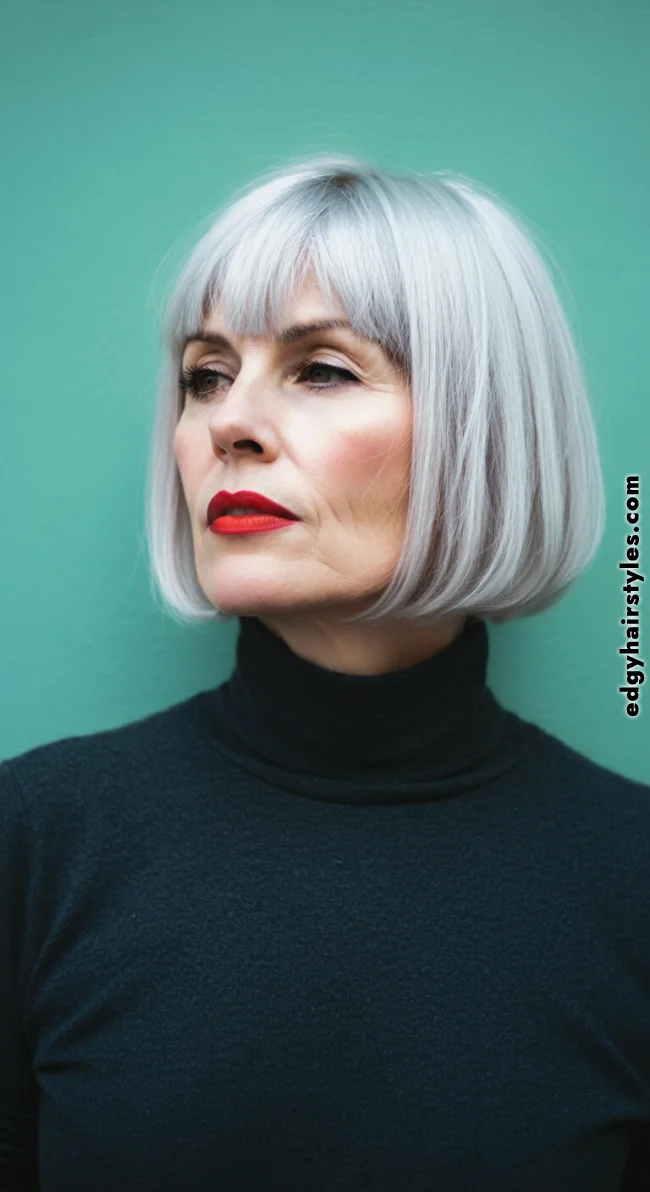 10. Short Fringe Bob | Over 50: Fringe Layered Bob For Fine Hair