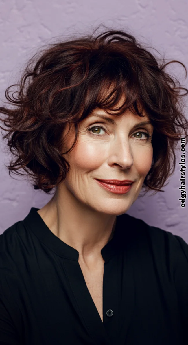 8. Curly Fringe Bob | Over 50: Fringe Layered Bob For Fine Hair