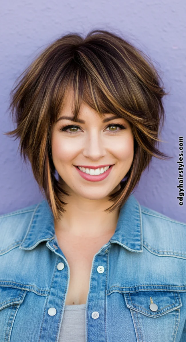 9. Layered Bob with Choppy Fringe | Over 50: Fringe Layered Bob For Fine Hair
