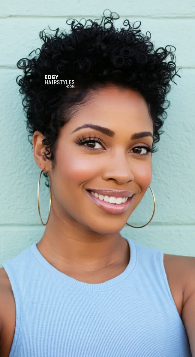 9. Curly Crop | 10 Hottest Short Haircuts For Women In 2024