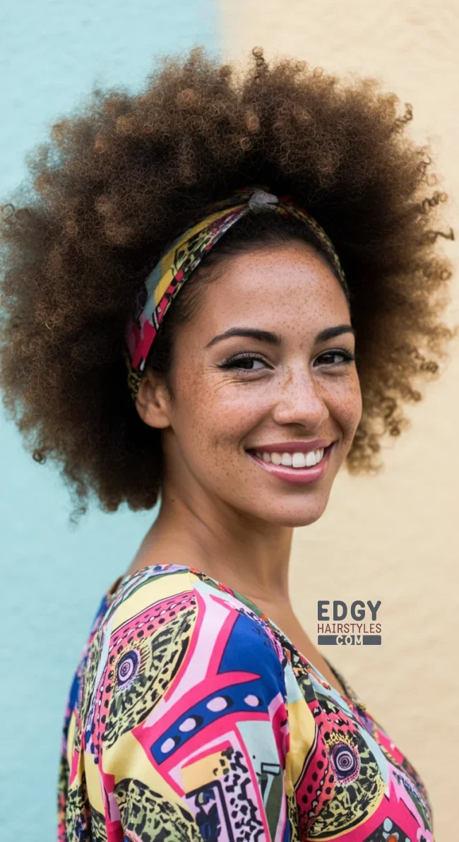 4. Afro with a Headband | 10 Quick And Stylish Hairstyles For Black Women