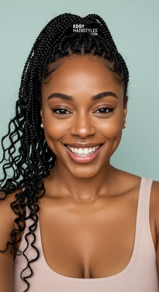 8. Half-Up Half-Down Goddess Braids | 10 Goddess Braid Looks For A Full And Textured Style