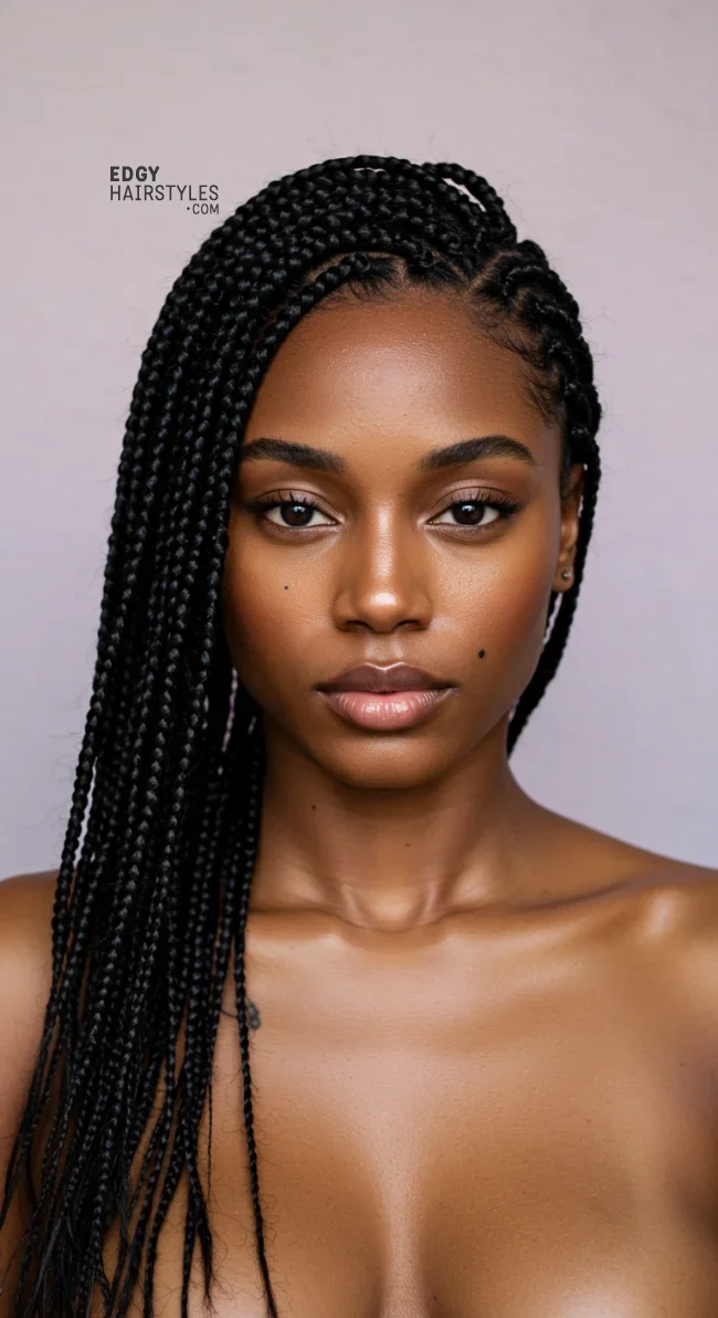 6. Side-Swept Goddess Braids | 10 Goddess Braid Looks For A Full And Textured Style
