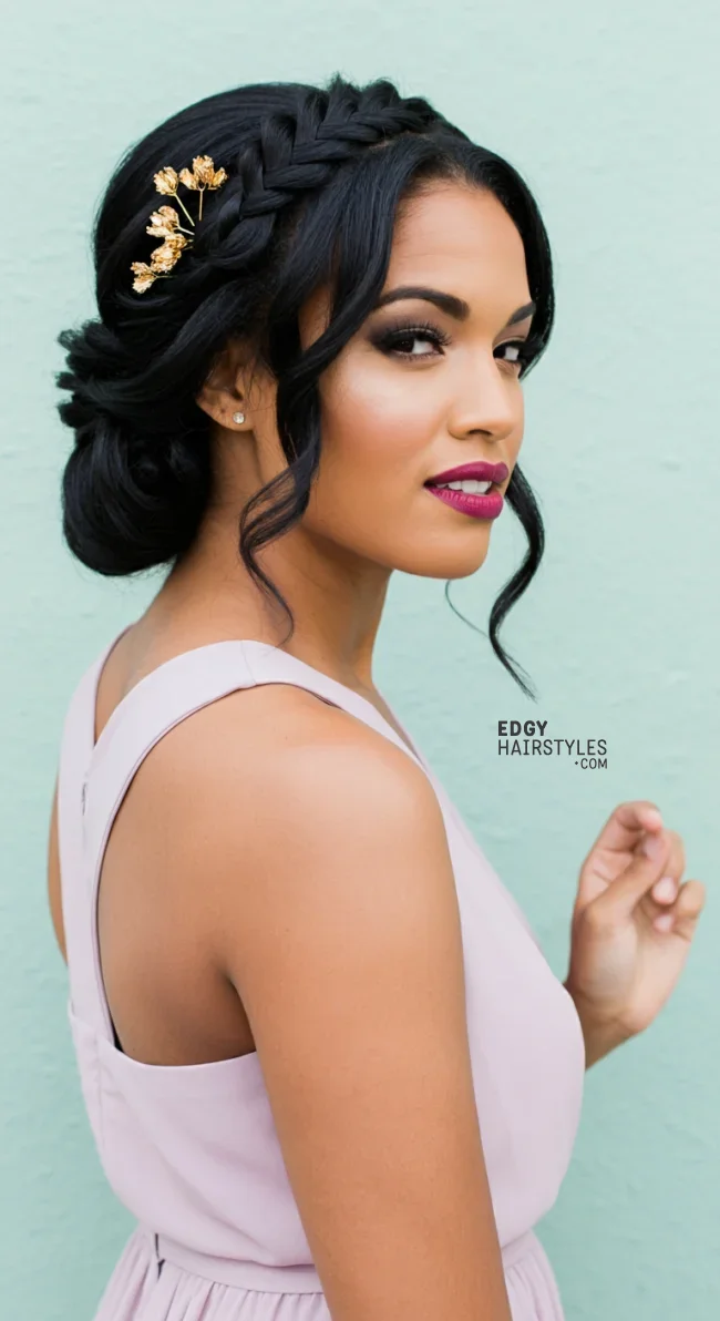 3. Half-Up, Half-Down with Braided Crown | Top 8 Bridesmaid Hairstyles For Every Hair Type