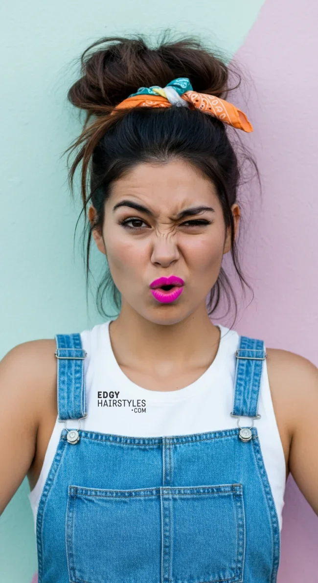 6. Messy High Bun | 8 Unique Latina Hairstyles That Radiate Confidence