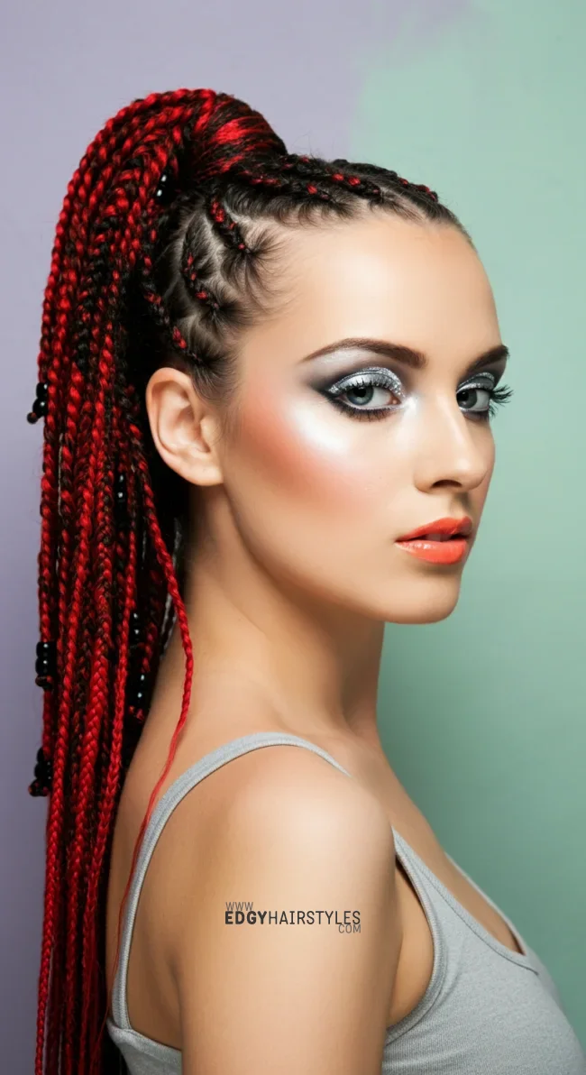 9. Cornrow Ponytail With Beads | 10 Enchanting Braids With Beads Hairstyles