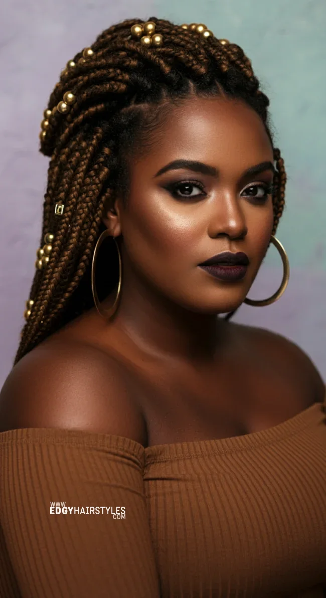 10. Goddess Braids With Statement Beads | 10 Enchanting Braids With Beads Hairstyles