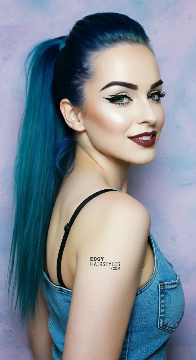 4. Blue-Black | 10 Hair Colors For Cool Skin Tones, According To Stylists