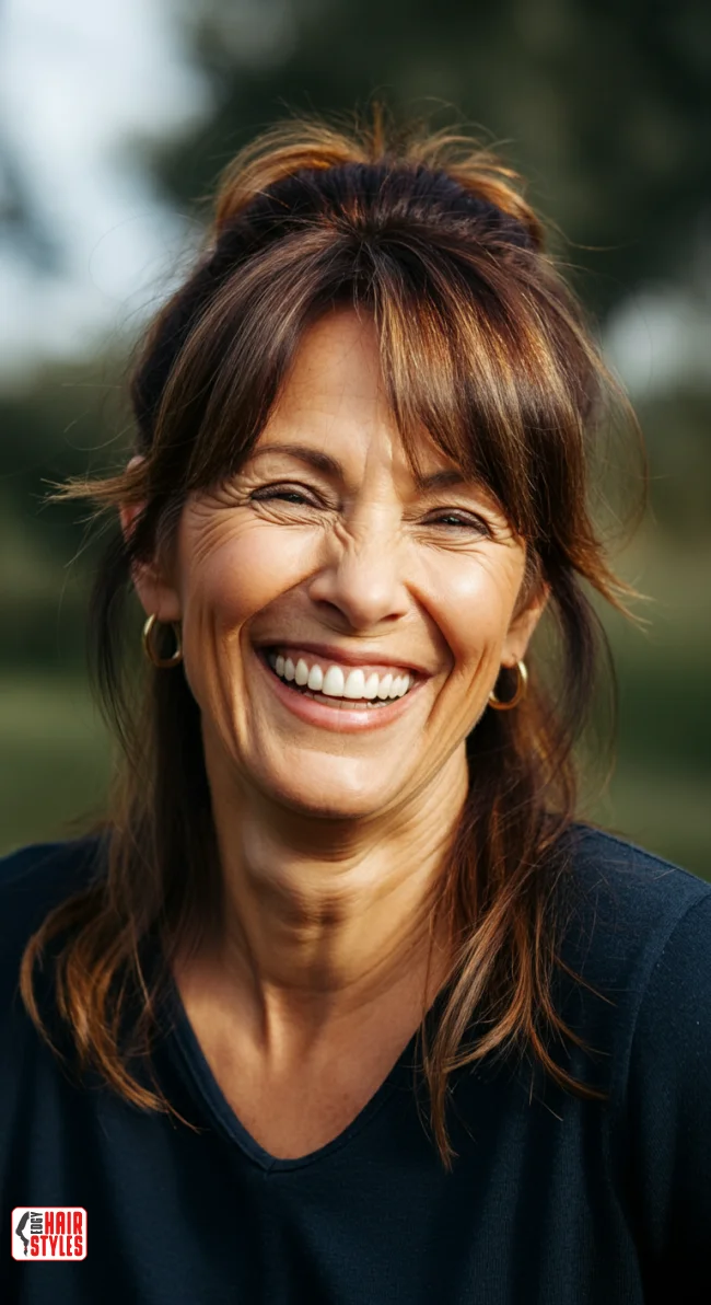 5. Half-Up, Half-Down Hairstyle | 10 Long Hairstyles For Women Over 50